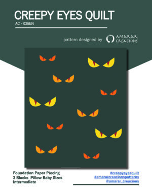 Creepy Eyes Quilt Pattern. Digital PDF